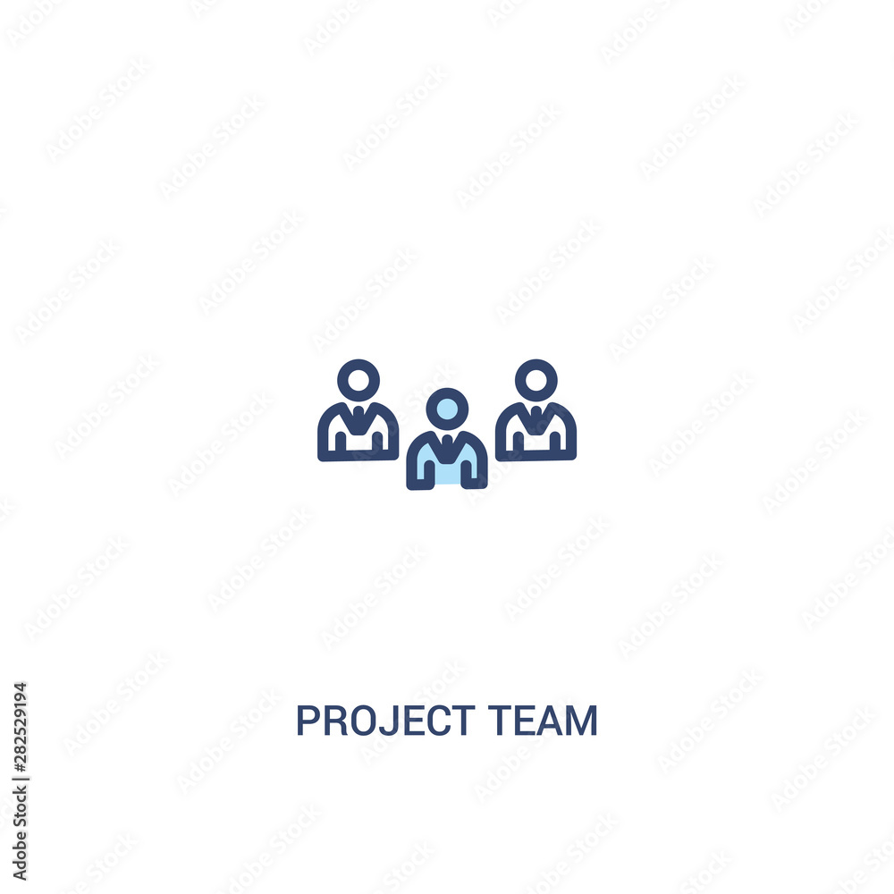 project team concept 2 colored icon. simple line element illustration. outline blue project team symbol. can be used for web and mobile ui/ux. project team concept 2 colored icon. simple line element illustration. outline blue project team symbol. can be used for web and mobile ui/ux.