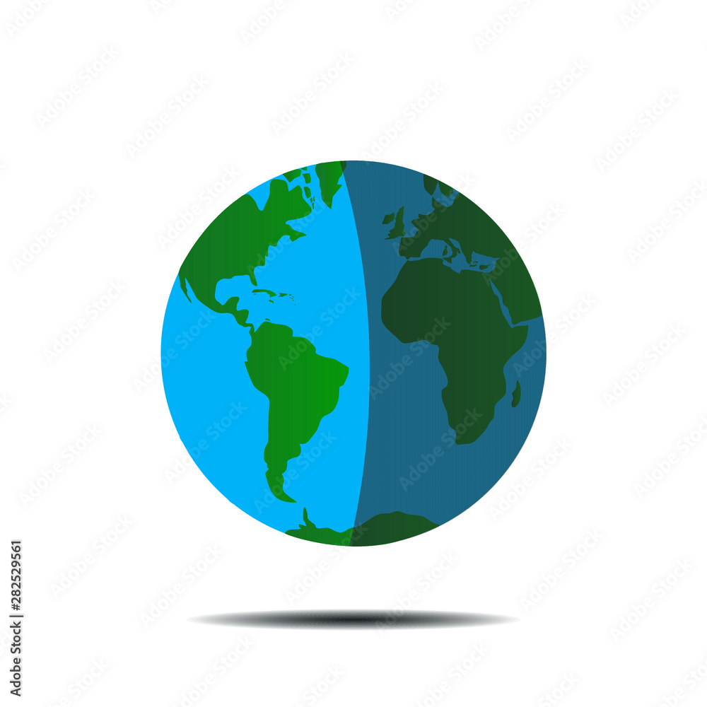 Globe Earth vector illustration. Travel around the world and try to save our planet. So many opportunity you have. Flight around to see more. From flat isolated Earth set