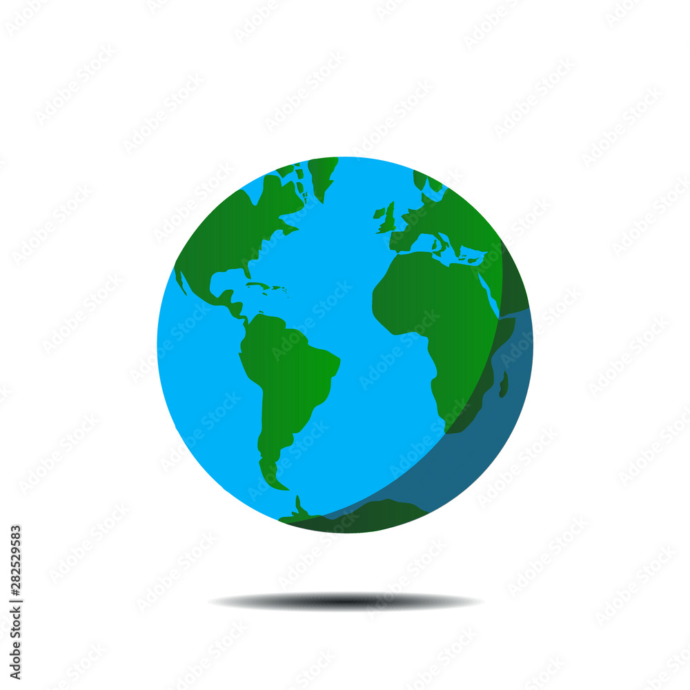 Globe Earth vector illustration. Travel around the world and try to save our planet. So many opportunity you have. Flight around to see more. From flat isolated Earth set