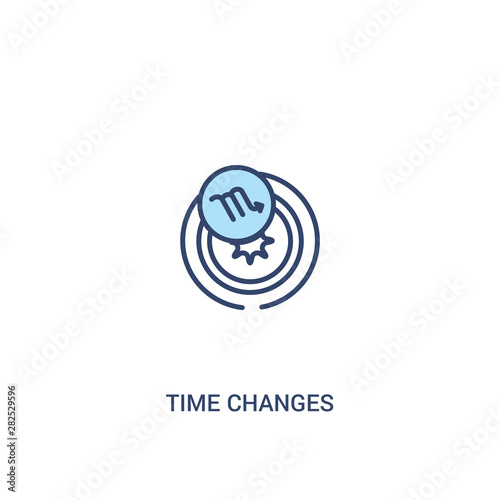 time changes concept 2 colored icon. simple line element illustration. outline blue time changes symbol. can be used for web and mobile ui/ux.