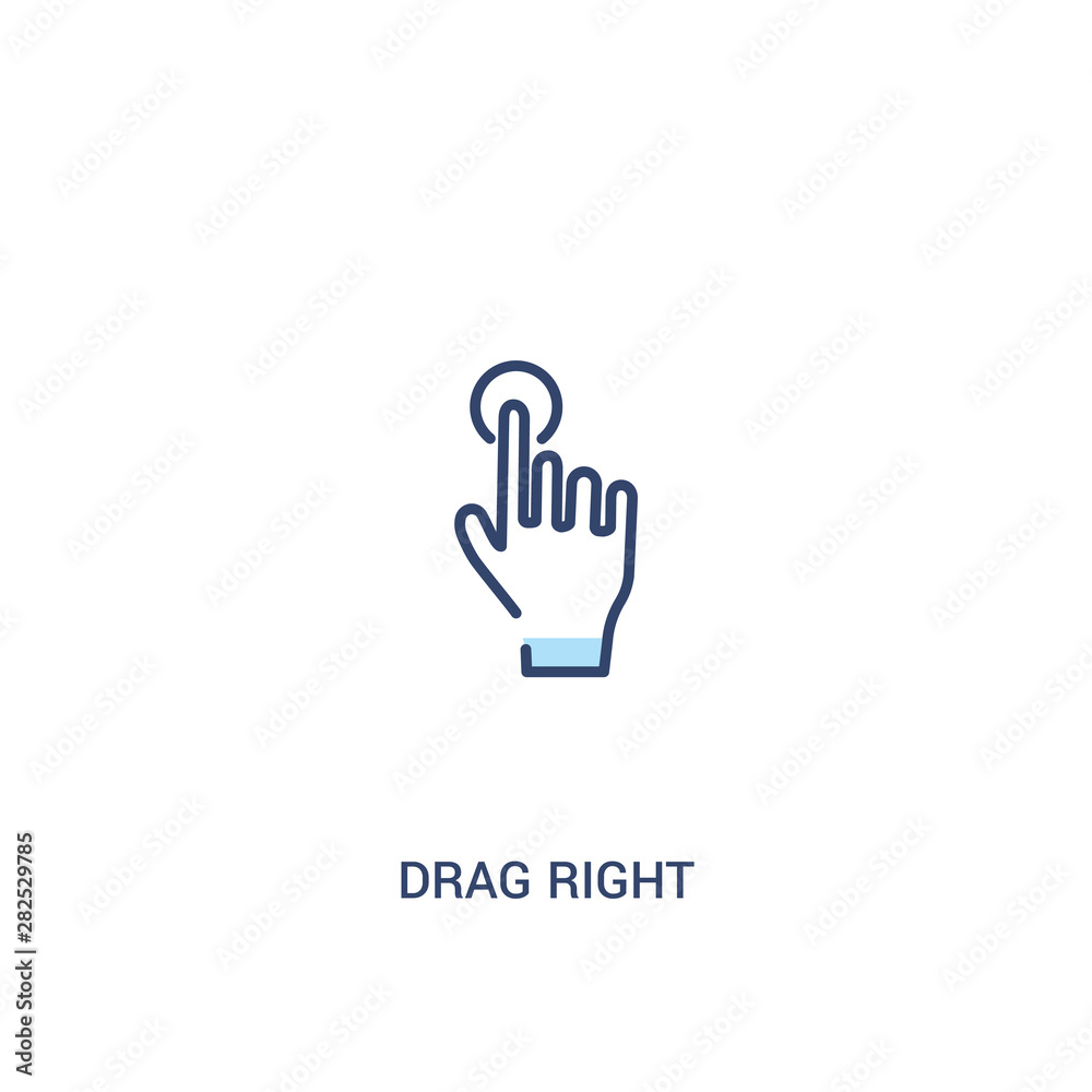 drag right concept 2 colored icon. simple line element illustration. outline blue drag right symbol. can be used for web and mobile ui/ux. drag right concept 2 colored icon. simple line element illustration. outline blue drag right symbol. can be used for web and mobile ui/ux.