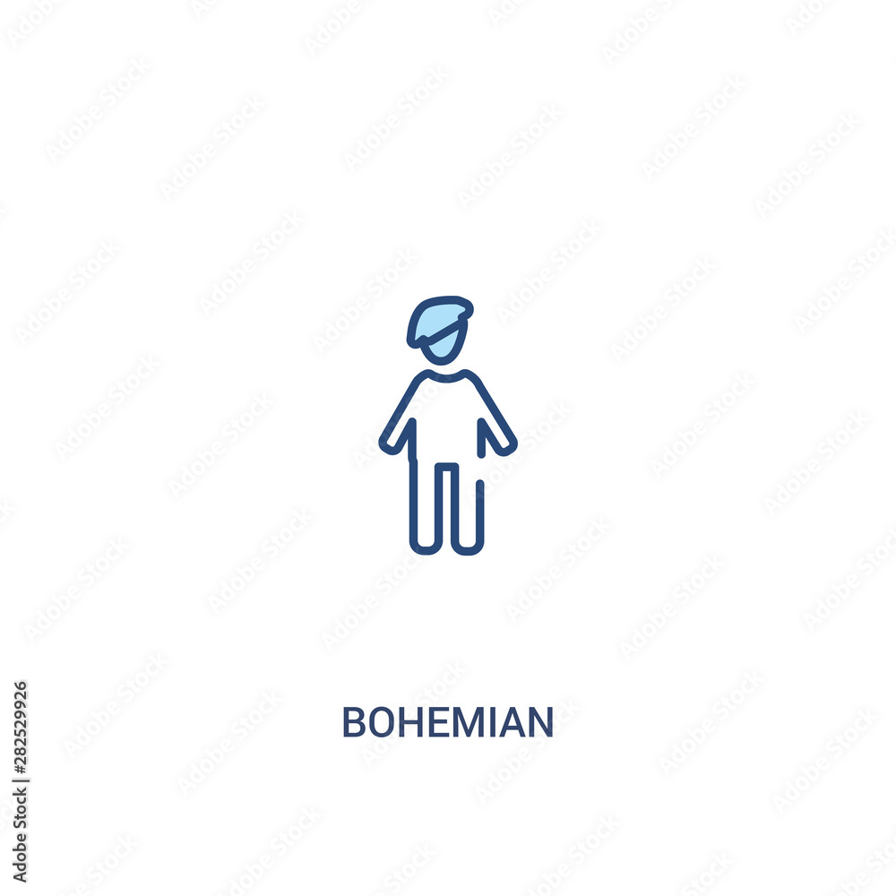 bohemian concept 2 colored icon. simple line element illustration. outline blue bohemian symbol. can be used for web and mobile ui/ux.