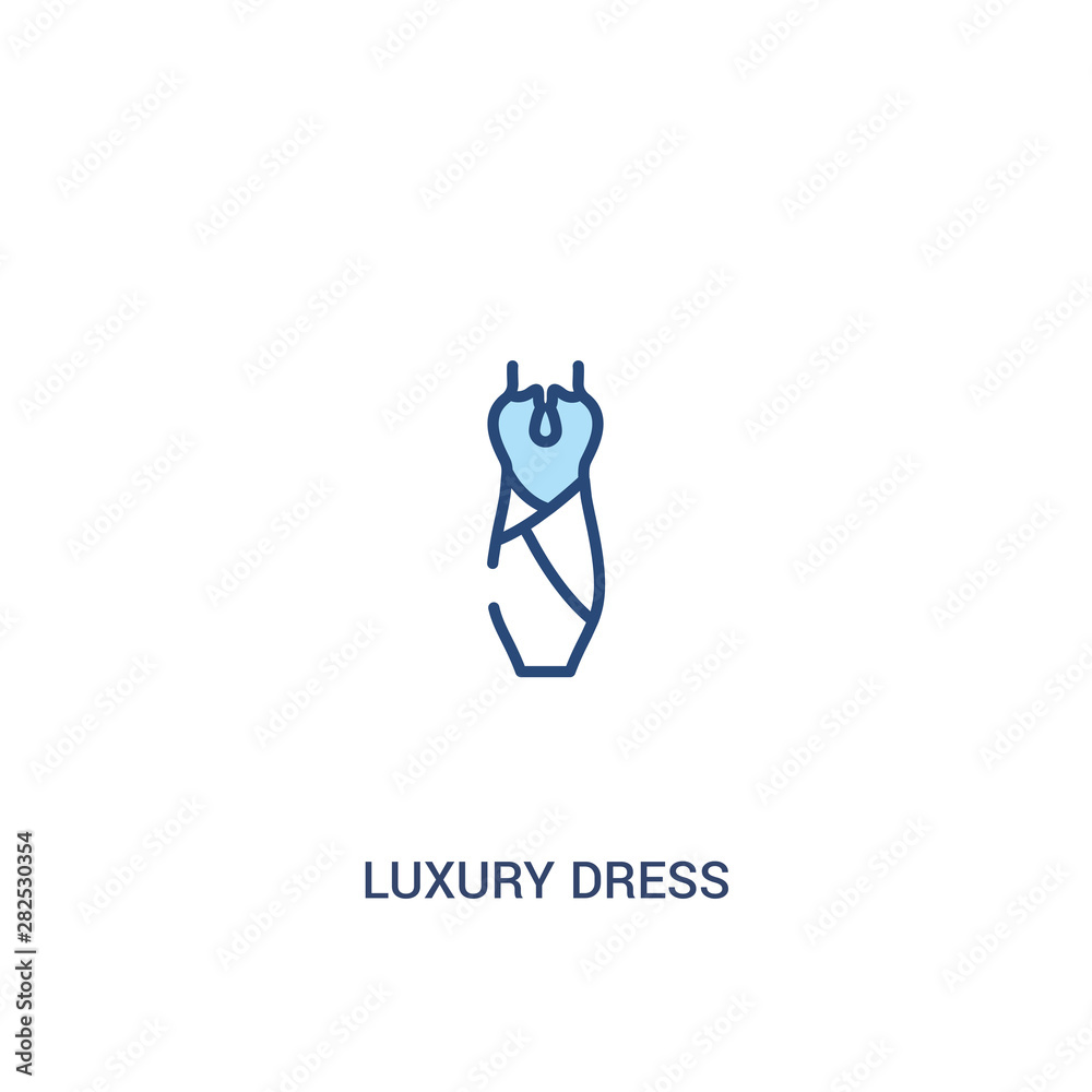 luxury dress concept 2 colored icon. simple line element illustration. outline blue luxury dress symbol. can be used for web and mobile ui/ux. luxury dress concept 2 colored icon. simple line element illustration. outline blue luxury dress symbol. can be used for web and mobile ui/ux.