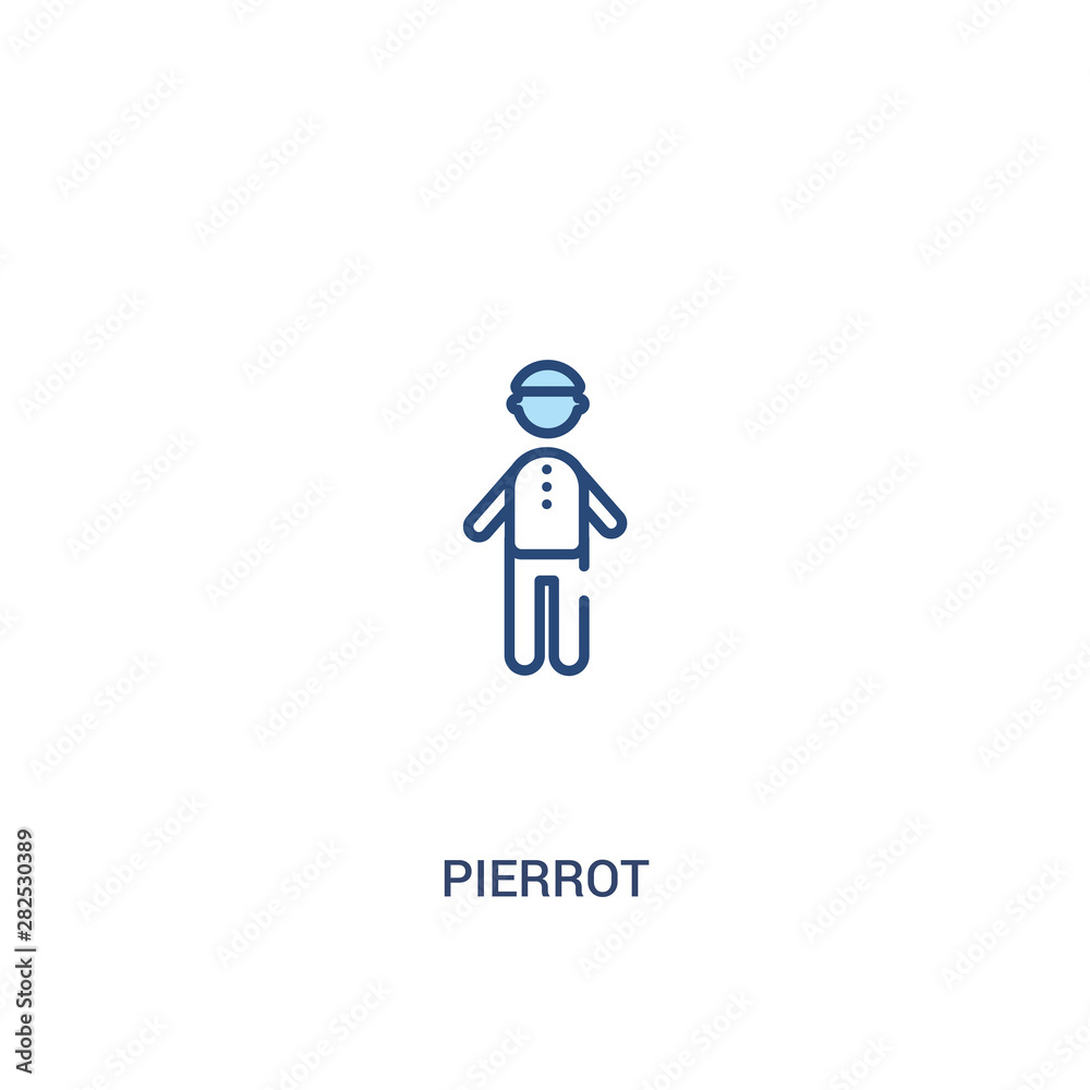 pierrot concept 2 colored icon. simple line element illustration. outline blue pierrot symbol. can be used for web and mobile ui/ux.