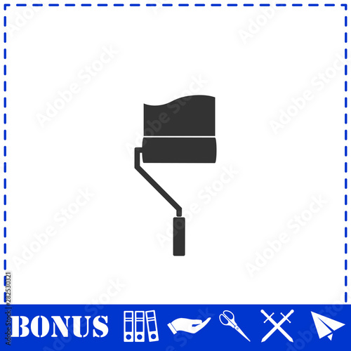 Paint roller icon flat