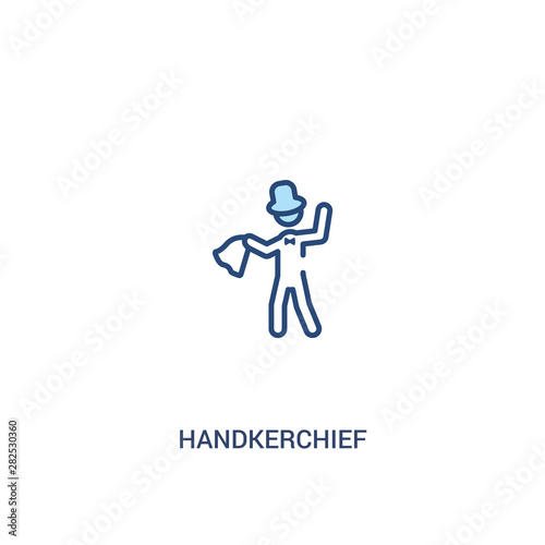 handkerchief concept 2 colored icon. simple line element illustration. outline blue handkerchief symbol. can be used for web and mobile ui/ux.