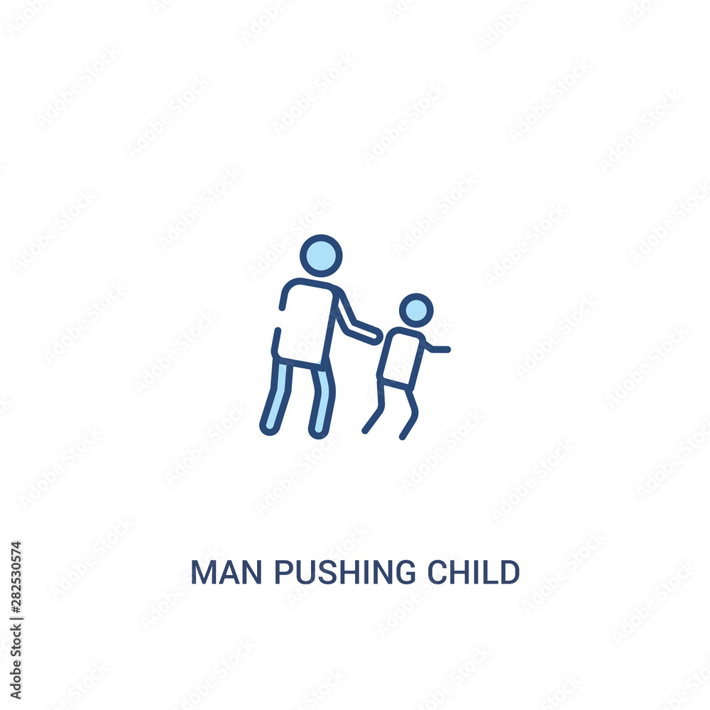 man pushing child concept 2 colored icon. simple line element illustration. outline blue man pushing child symbol. can be used for web and mobile ui/ux. man pushing child concept 2 colored icon. simple line element illustration. outline blue man pushing child symbol. can be used for web and mobile ui/ux.
