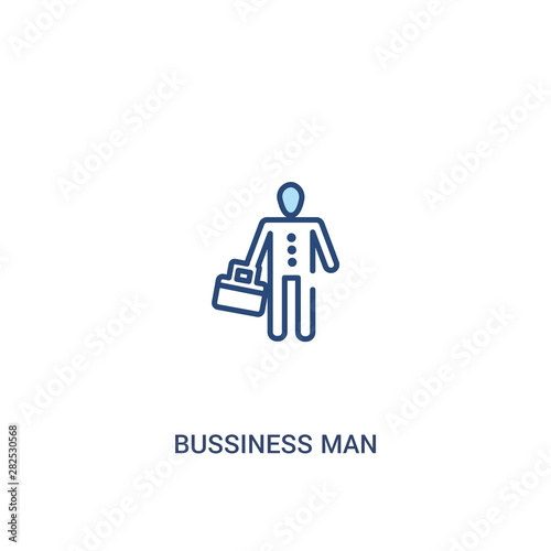 bussiness man concept 2 colored icon. simple line element illustration. outline blue bussiness man symbol. can be used for web and mobile ui/ux.