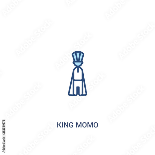 king momo concept 2 colored icon. simple line element illustration. outline blue king momo symbol. can be used for web and mobile ui/ux.
