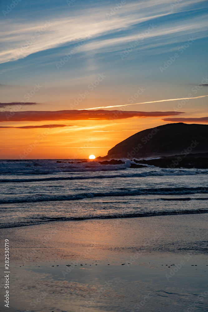 Fototapeta premium Croyde Bay Devon Sunset 2019-5