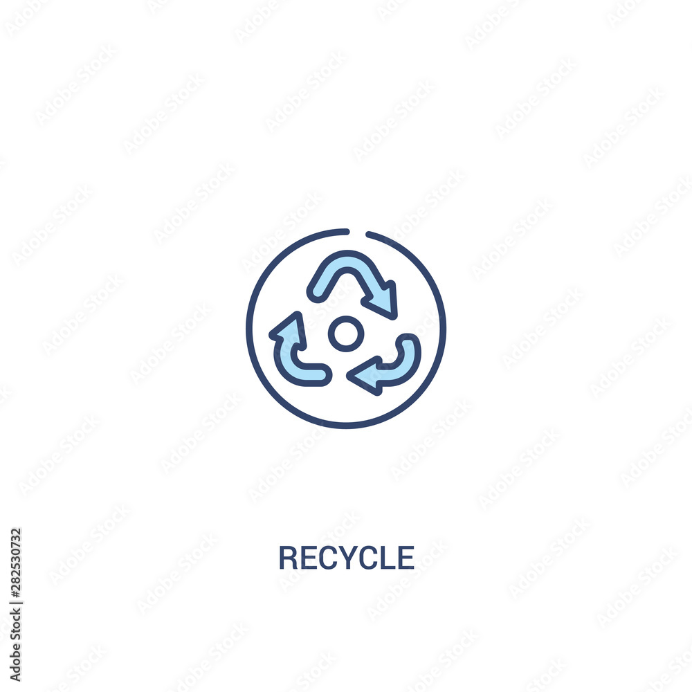 recycle concept 2 colored icon. simple line element illustration. outline blue recycle symbol. can be used for web and mobile ui/ux.