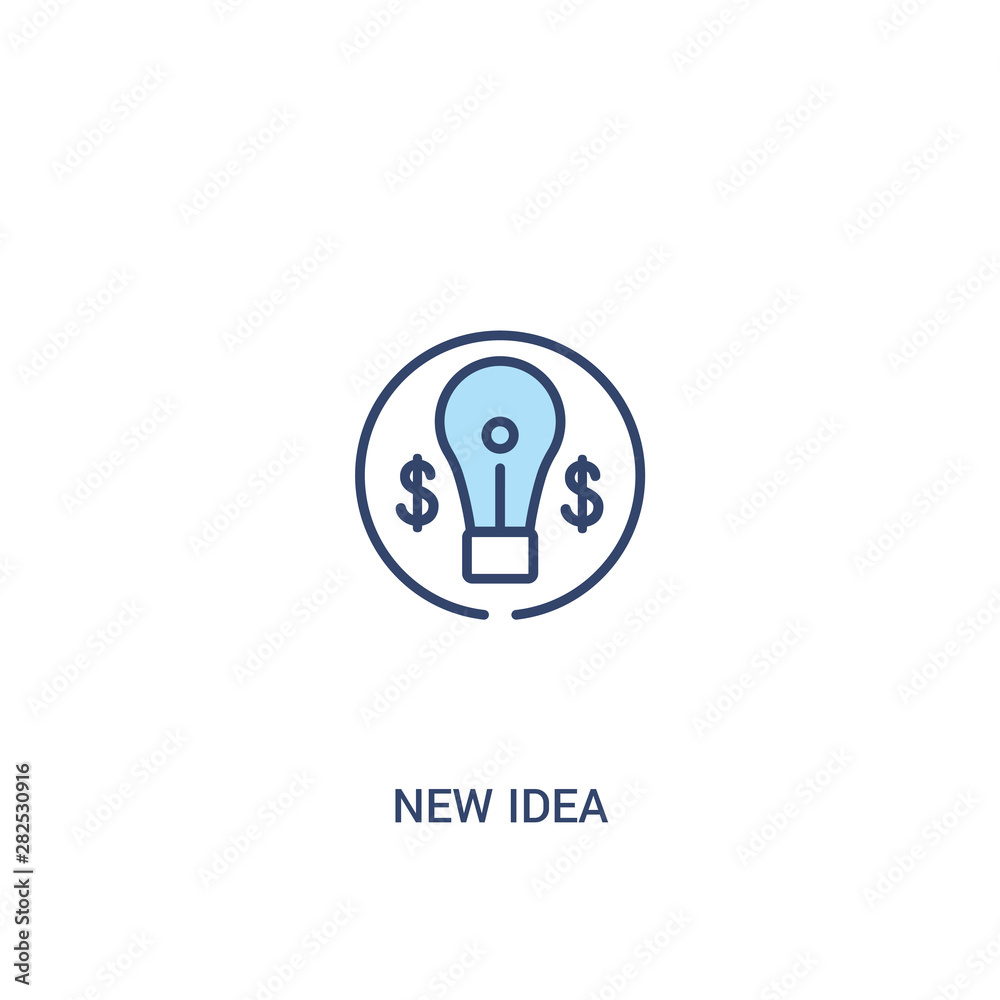 new idea concept 2 colored icon. simple line element illustration. outline blue new idea symbol. can be used for web and mobile ui/ux. new idea concept 2 colored icon. simple line element illustration. outline blue new idea symbol. can be used for web and mobile ui/ux.