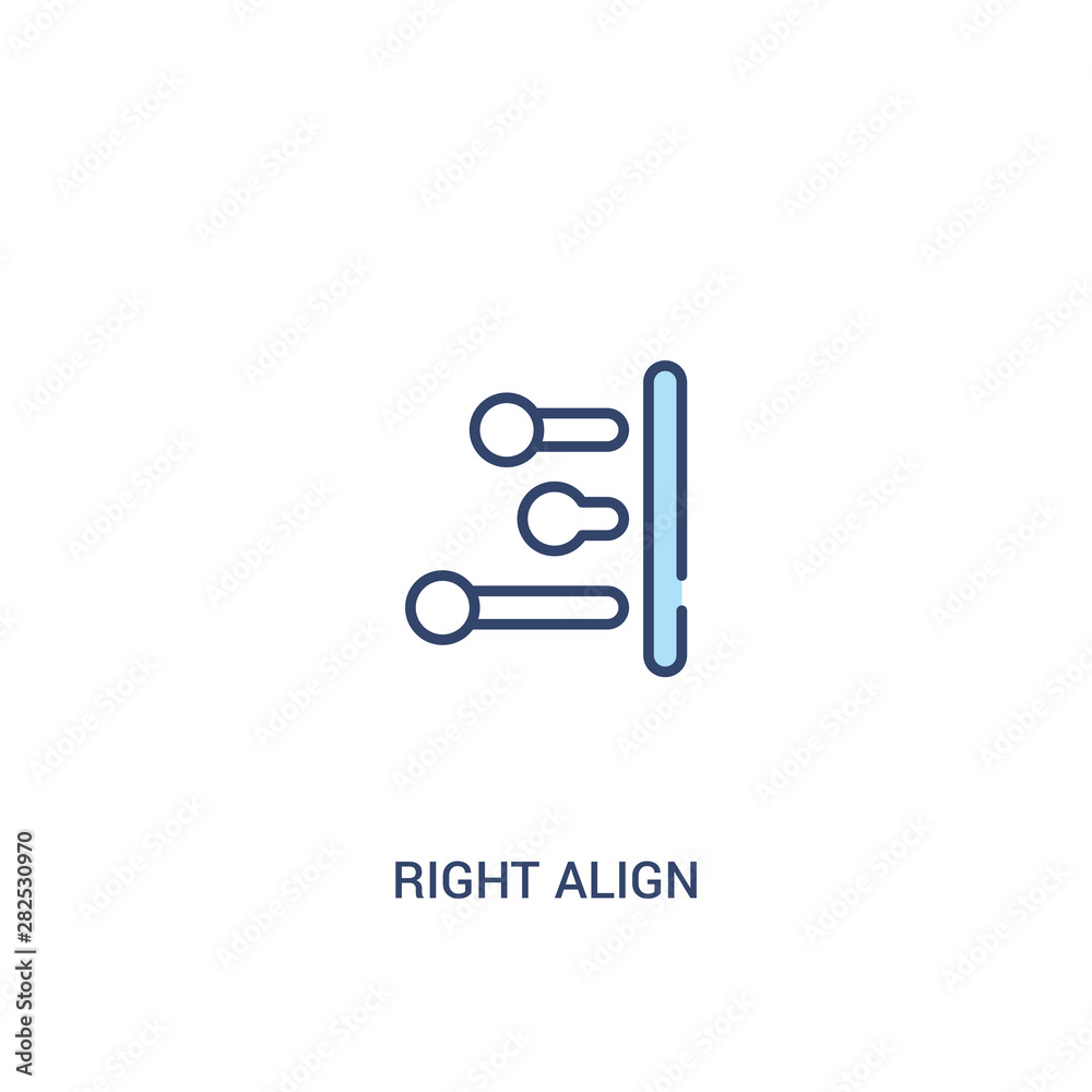 right align concept 2 colored icon. simple line element illustration. outline blue right align symbol. can be used for web and mobile ui/ux. right align concept 2 colored icon. simple line element illustration. outline blue right align symbol. can be used for web and mobile ui/ux.