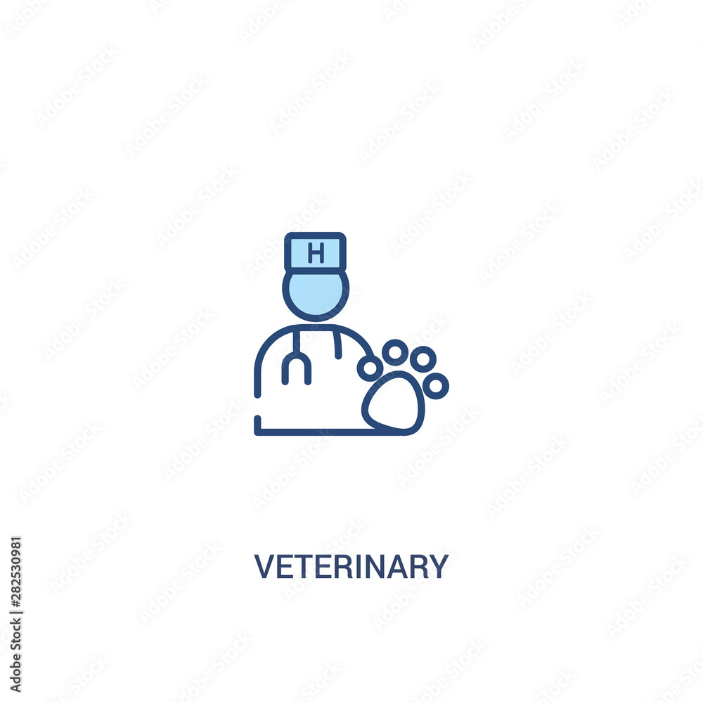veterinary concept 2 colored icon. simple line element illustration. outline blue veterinary symbol. can be used for web and mobile ui/ux.