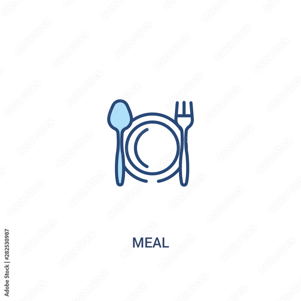 meal concept 2 colored icon. simple line element illustration. outline blue meal symbol. can be used for web and mobile ui/ux. meal concept 2 colored icon. simple line element illustration. outline blue meal symbol. can be used for web and mobile ui/ux.