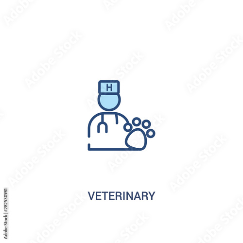 veterinary concept 2 colored icon. simple line element illustration. outline blue veterinary symbol. can be used for web and mobile ui/ux.