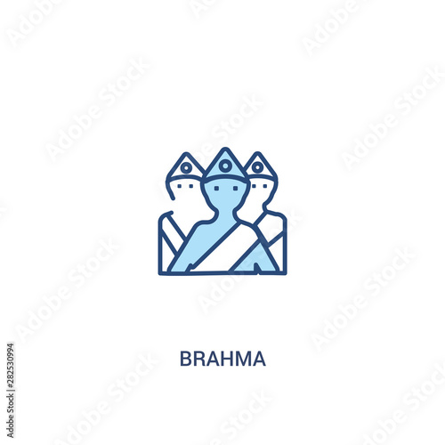 brahma concept 2 colored icon. simple line element illustration. outline blue brahma symbol. can be used for web and mobile ui/ux.