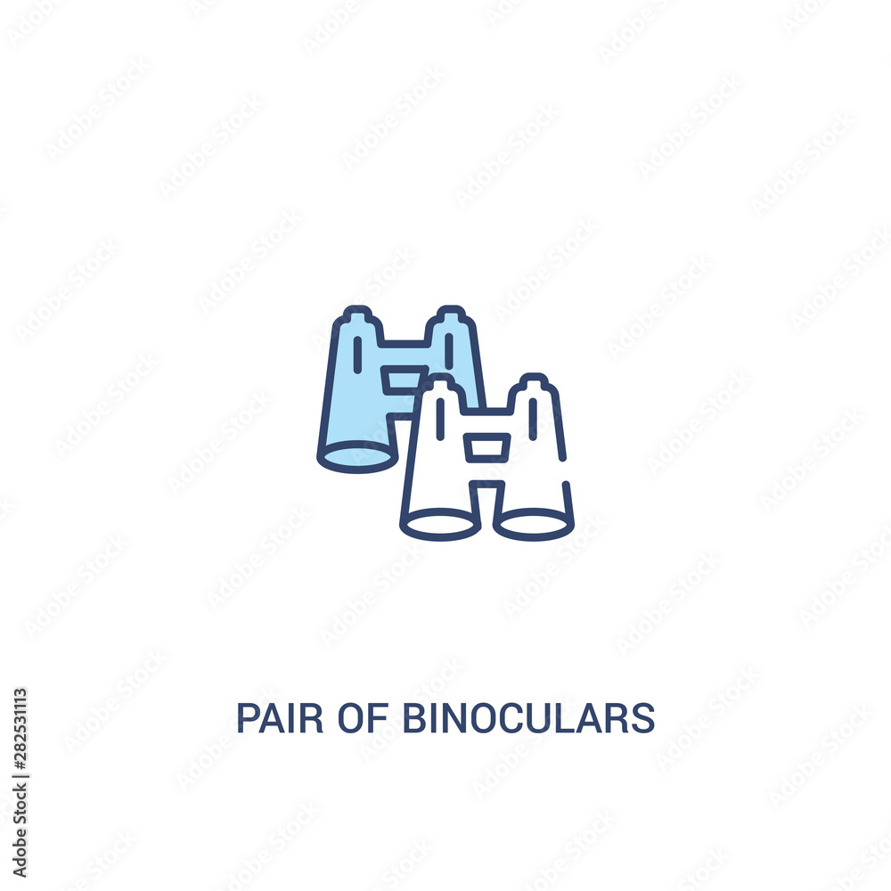 pair of binoculars concept 2 colored icon. simple line element illustration. outline blue pair of binoculars symbol. can be used for web and mobile ui/ux.