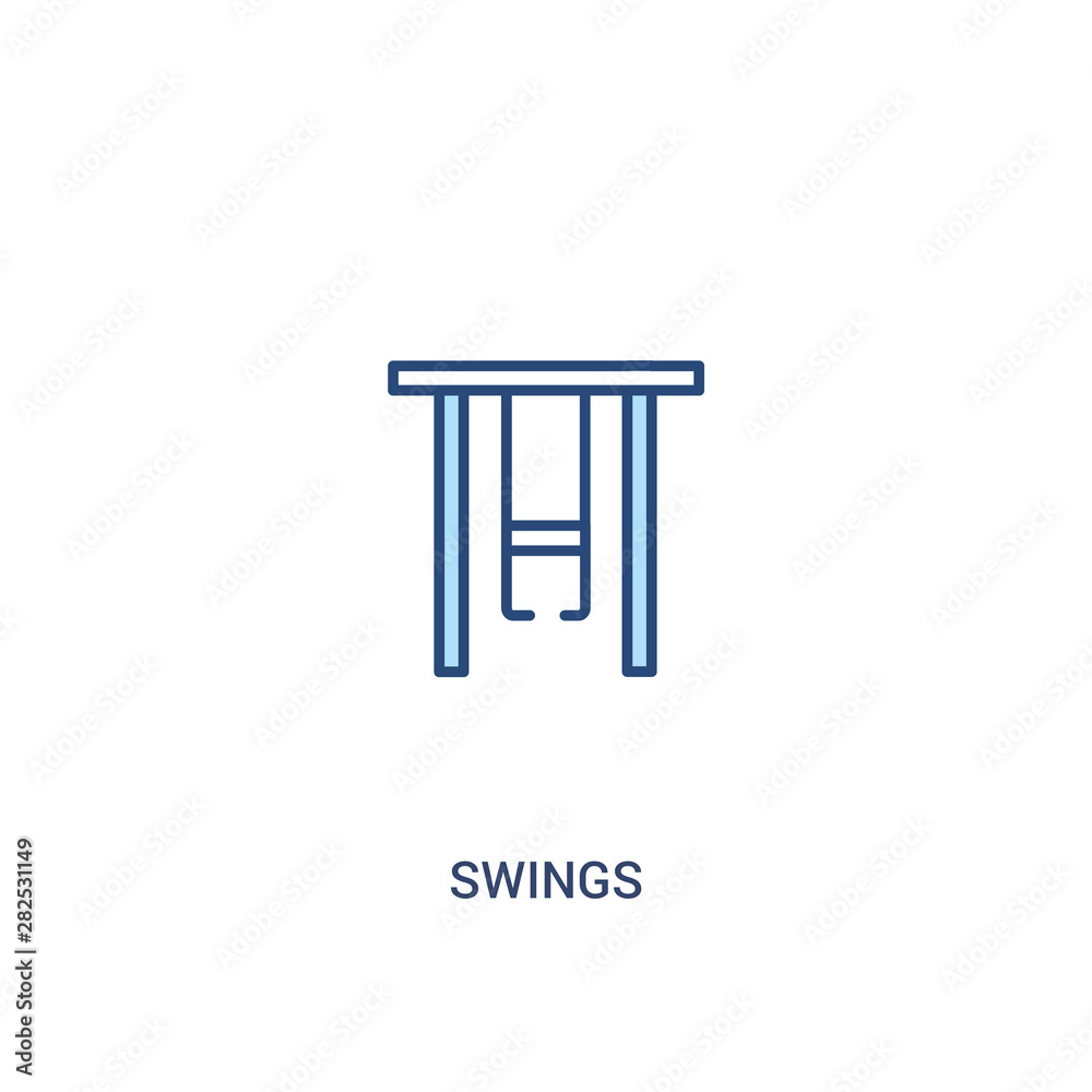 swings concept 2 colored icon. simple line element illustration. outline blue swings symbol. can be used for web and mobile ui/ux. swings concept 2 colored icon. simple line element illustration. outline blue swings symbol. can be used for web and mobile ui/ux.
