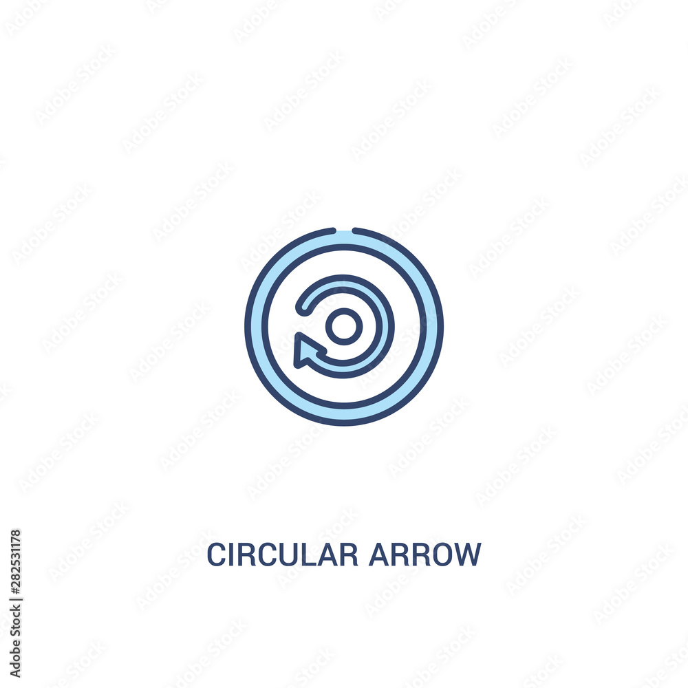 circular arrow concept 2 colored icon. simple line element illustration. outline blue circular arrow symbol. can be used for web and mobile ui/ux.