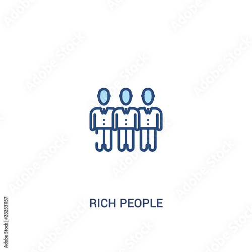 rich people concept 2 colored icon. simple line element illustration. outline blue rich people symbol. can be used for web and mobile ui/ux.