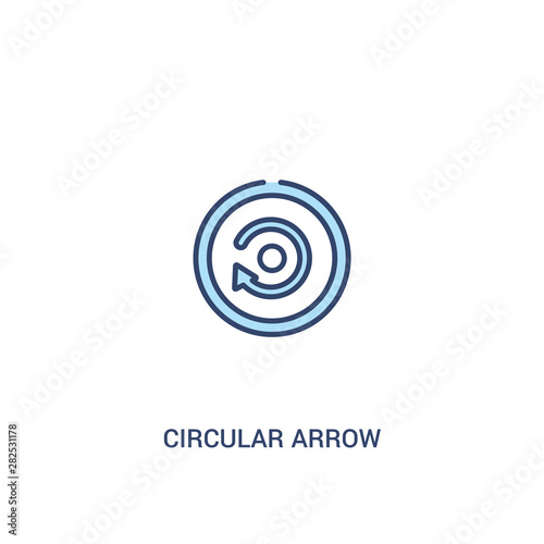 circular arrow concept 2 colored icon. simple line element illustration. outline blue circular arrow symbol. can be used for web and mobile ui/ux.