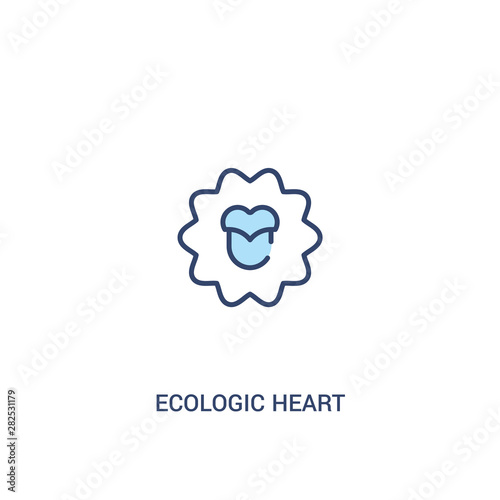 ecologic heart concept 2 colored icon. simple line element illustration. outline blue ecologic heart symbol. can be used for web and mobile ui/ux.