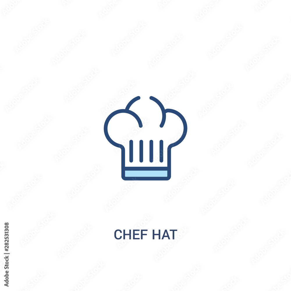 chef hat concept 2 colored icon. simple line element illustration. outline blue chef hat symbol. can be used for web and mobile ui/ux. chef hat concept 2 colored icon. simple line element illustration. outline blue chef hat symbol. can be used for web and mobile ui/ux.