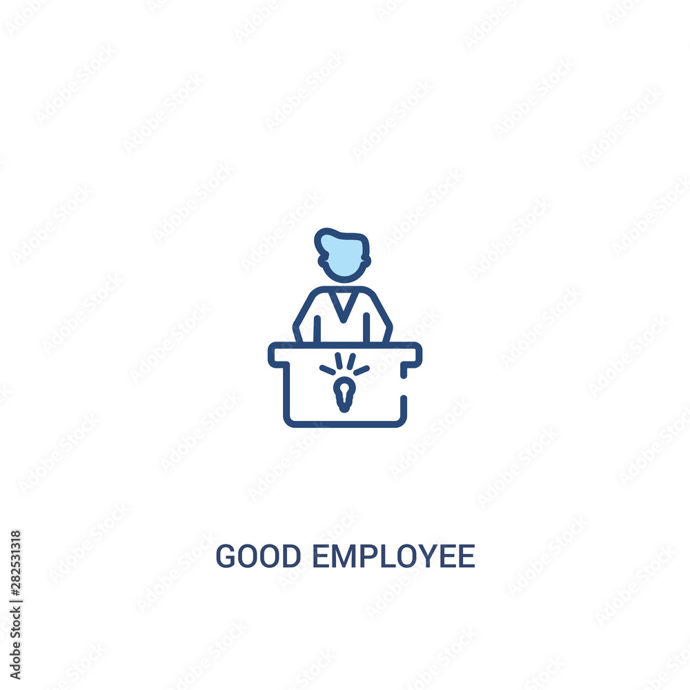 good employee concept 2 colored icon. simple line element illustration. outline blue good employee symbol. can be used for web and mobile ui/ux.