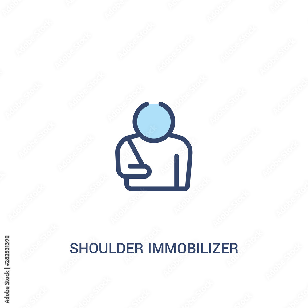 shoulder immobilizer concept 2 colored icon. simple line element illustration. outline blue shoulder immobilizer symbol. can be used for web and mobile ui/ux.
