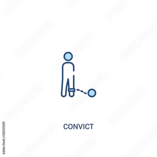 convict concept 2 colored icon. simple line element illustration. outline blue convict symbol. can be used for web and mobile ui/ux.