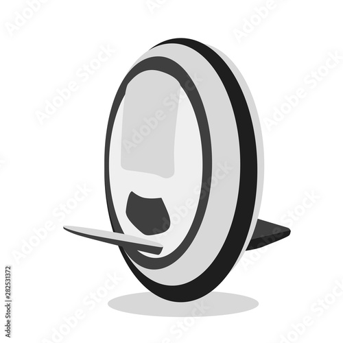 electronic Mono wheel .  personal  unicycle electrical transport street outdoor vector illustration