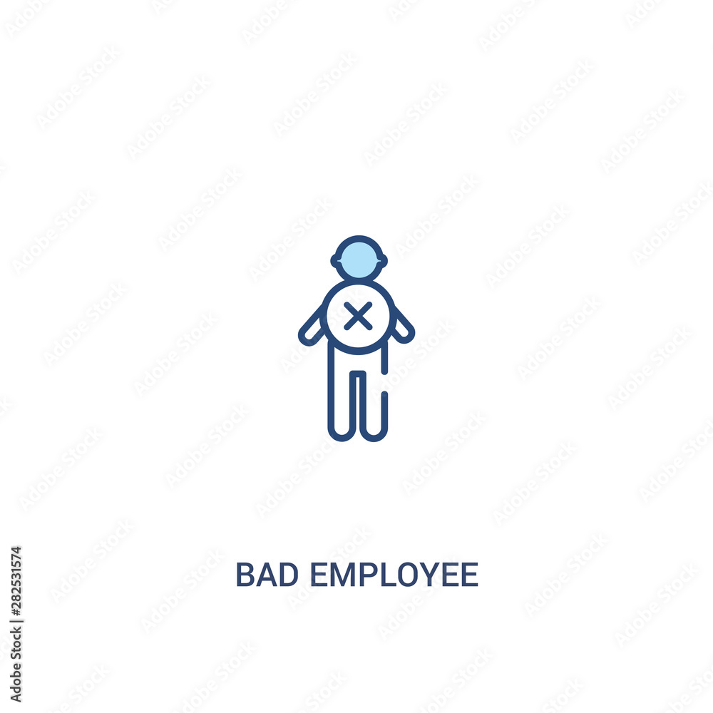 bad employee concept 2 colored icon. simple line element illustration. outline blue bad employee symbol. can be used for web and mobile ui/ux. bad employee concept 2 colored icon. simple line element illustration. outline blue bad employee symbol. can be used for web and mobile ui/ux.