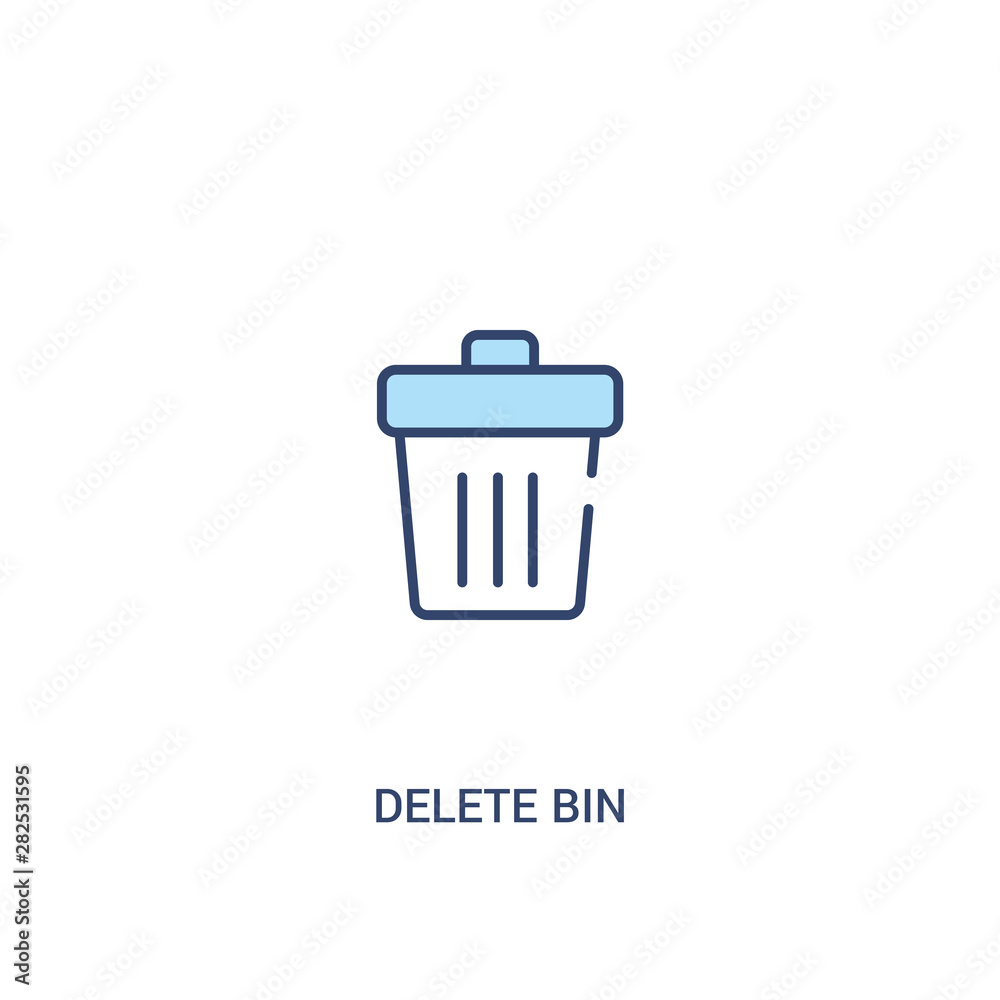 delete bin concept 2 colored icon. simple line element illustration. outline blue delete bin symbol. can be used for web and mobile ui/ux. delete bin concept 2 colored icon. simple line element illustration. outline blue delete bin symbol. can be used for web and mobile ui/ux.