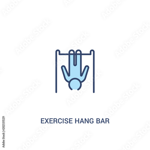 exercise hang bar concept 2 colored icon. simple line element illustration. outline blue exercise hang bar symbol. can be used for web and mobile ui/ux.