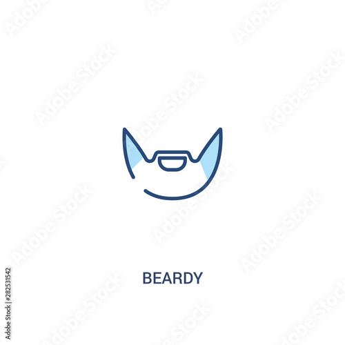 beardy concept 2 colored icon. simple line element illustration. outline blue beardy symbol. can be used for web and mobile ui/ux.