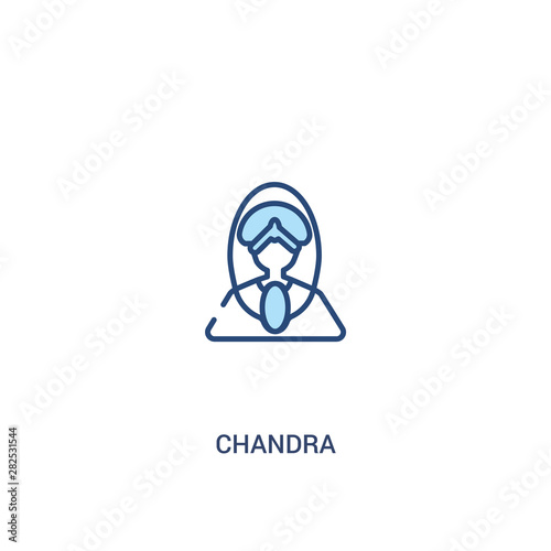 chandra concept 2 colored icon. simple line element illustration. outline blue chandra symbol. can be used for web and mobile ui/ux.