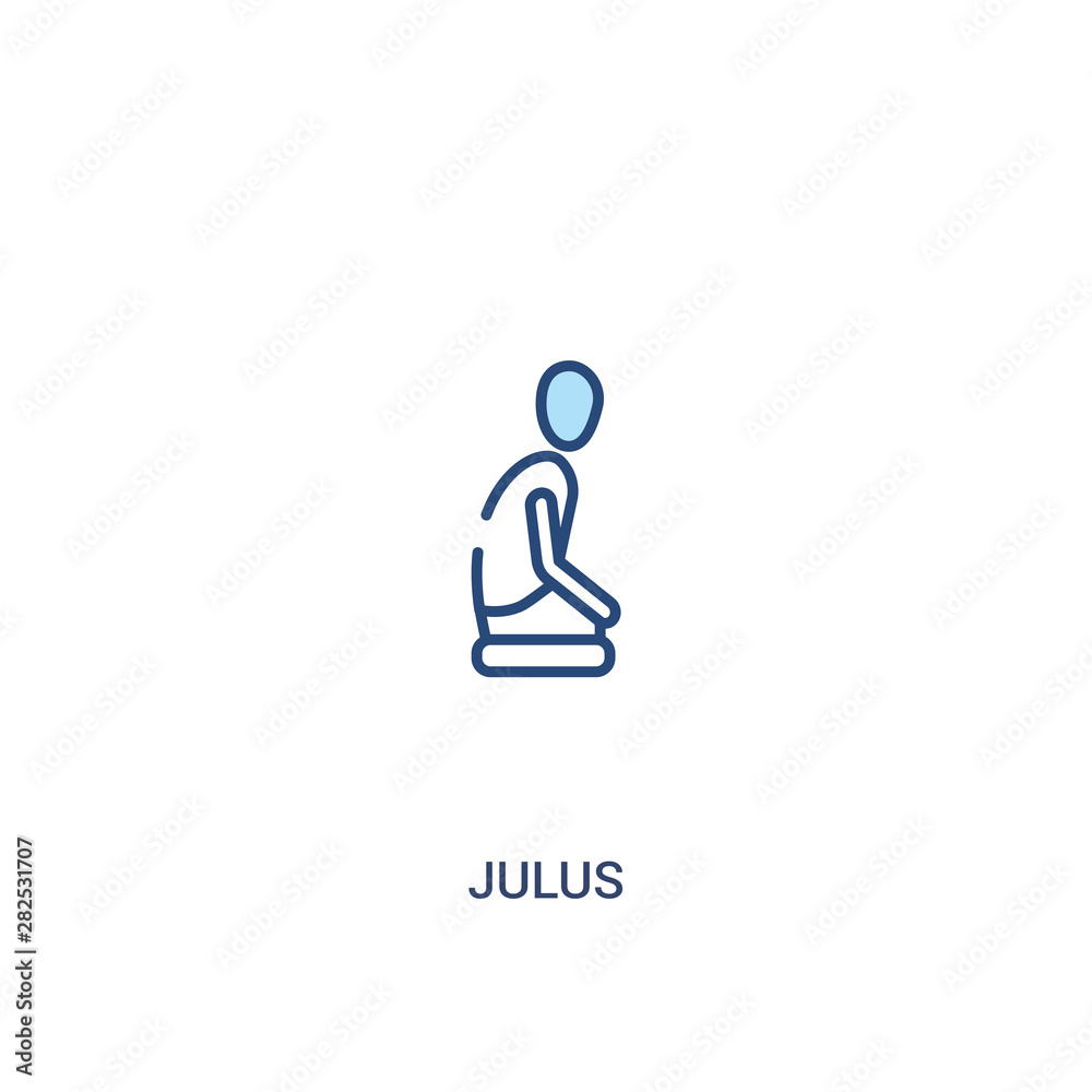 julus concept 2 colored icon. simple line element illustration. outline blue julus symbol. can be used for web and mobile ui/ux.