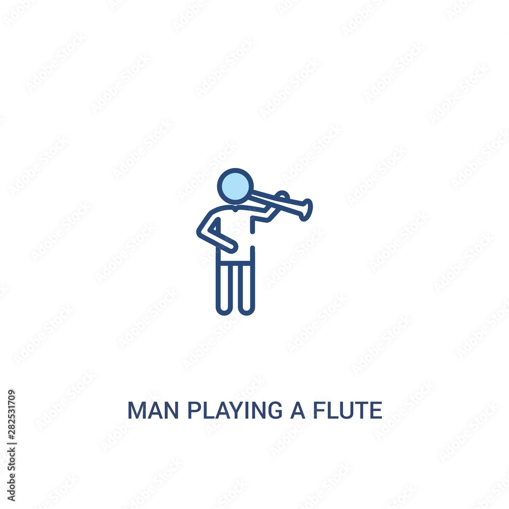 man playing a flute concept 2 colored icon. simple line element illustration. outline blue man playing a flute symbol. can be used for web and mobile ui/ux. man playing a flute concept 2 colored icon. simple line element illustration. outline blue man playing a flute symbol. can be used for web and mobile ui/ux.