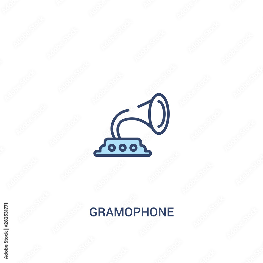 gramophone concept 2 colored icon. simple line element illustration. outline blue gramophone symbol. can be used for web and mobile ui/ux. gramophone concept 2 colored icon. simple line element illustration. outline blue gramophone symbol. can be used for web and mobile ui/ux.