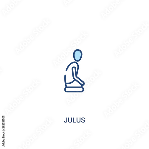 julus concept 2 colored icon. simple line element illustration. outline blue julus symbol. can be used for web and mobile ui/ux.