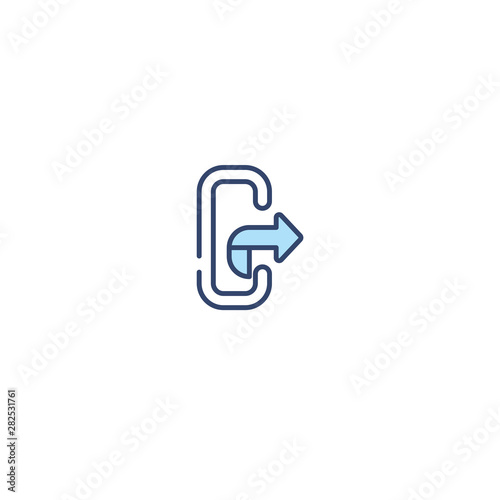  concept 2 colored icon. simple line element illustration. outline blue symbol. can be used for web and mobile