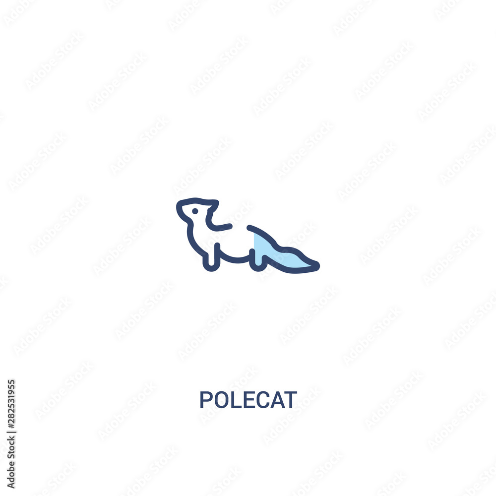 polecat concept 2 colored icon. simple line element illustration. outline blue polecat symbol. can be used for web and mobile ui/ux.