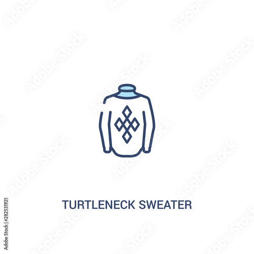 turtleneck sweater concept 2 colored icon. simple line element illustration. outline blue turtleneck sweater symbol. can be used for web and mobile ui/ux.