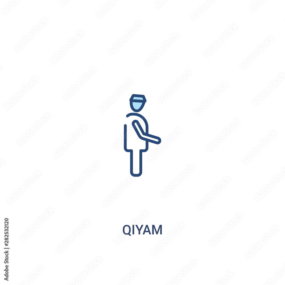 qiyam concept 2 colored icon. simple line element illustration. outline blue qiyam symbol. can be used for web and mobile ui/ux. qiyam concept 2 colored icon. simple line element illustration. outline blue qiyam symbol. can be used for web and mobile ui/ux.