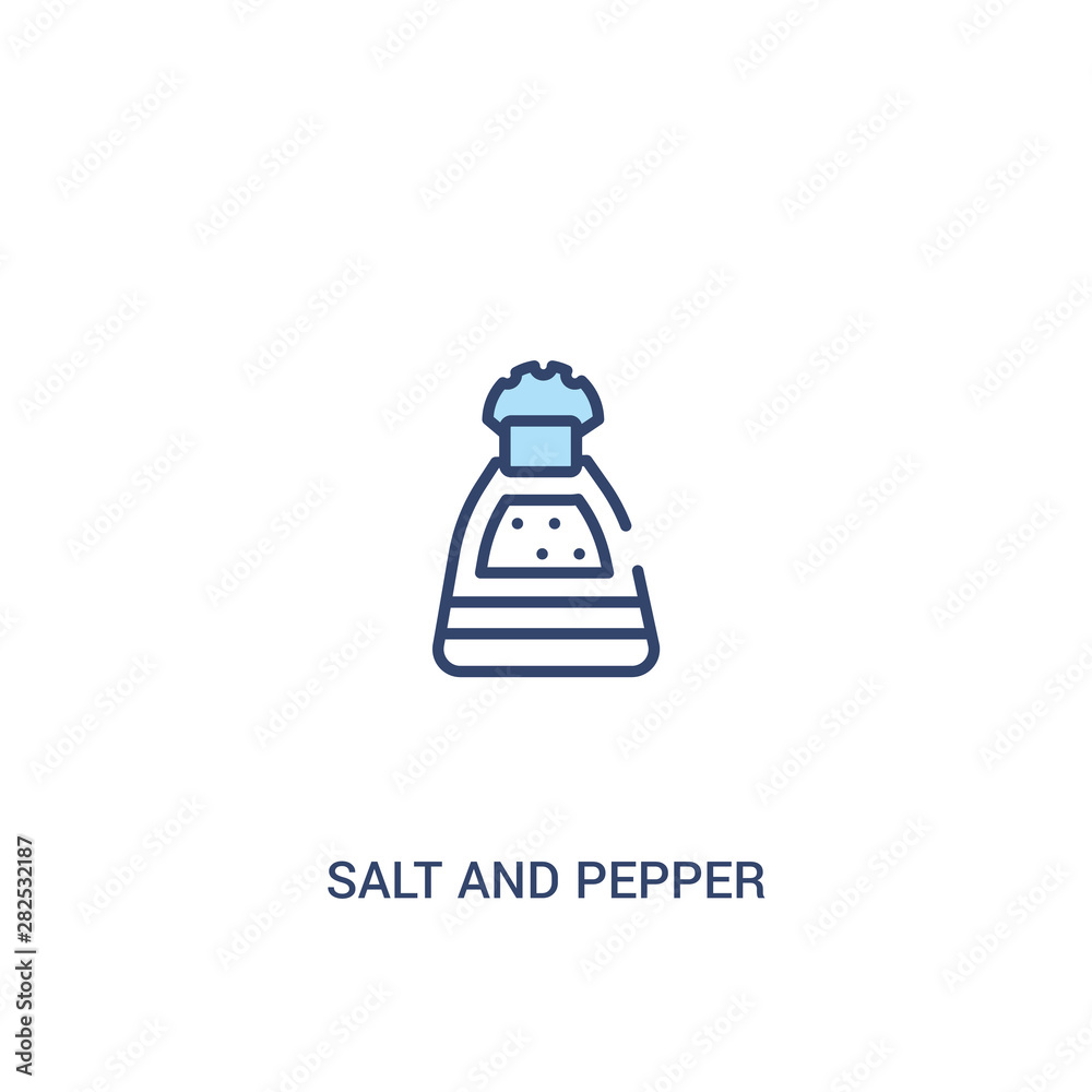 salt and pepper shakers concept 2 colored icon. simple line element illustration. outline blue salt and pepper shakers symbol. can be used for web and mobile ui/ux.