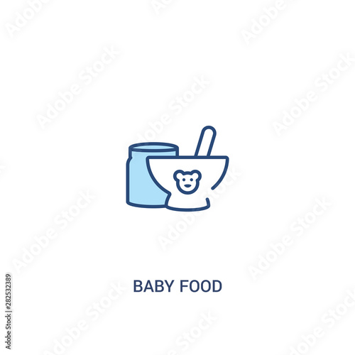 baby food concept 2 colored icon. simple line element illustration. outline blue baby food symbol. can be used for web and mobile ui/ux.