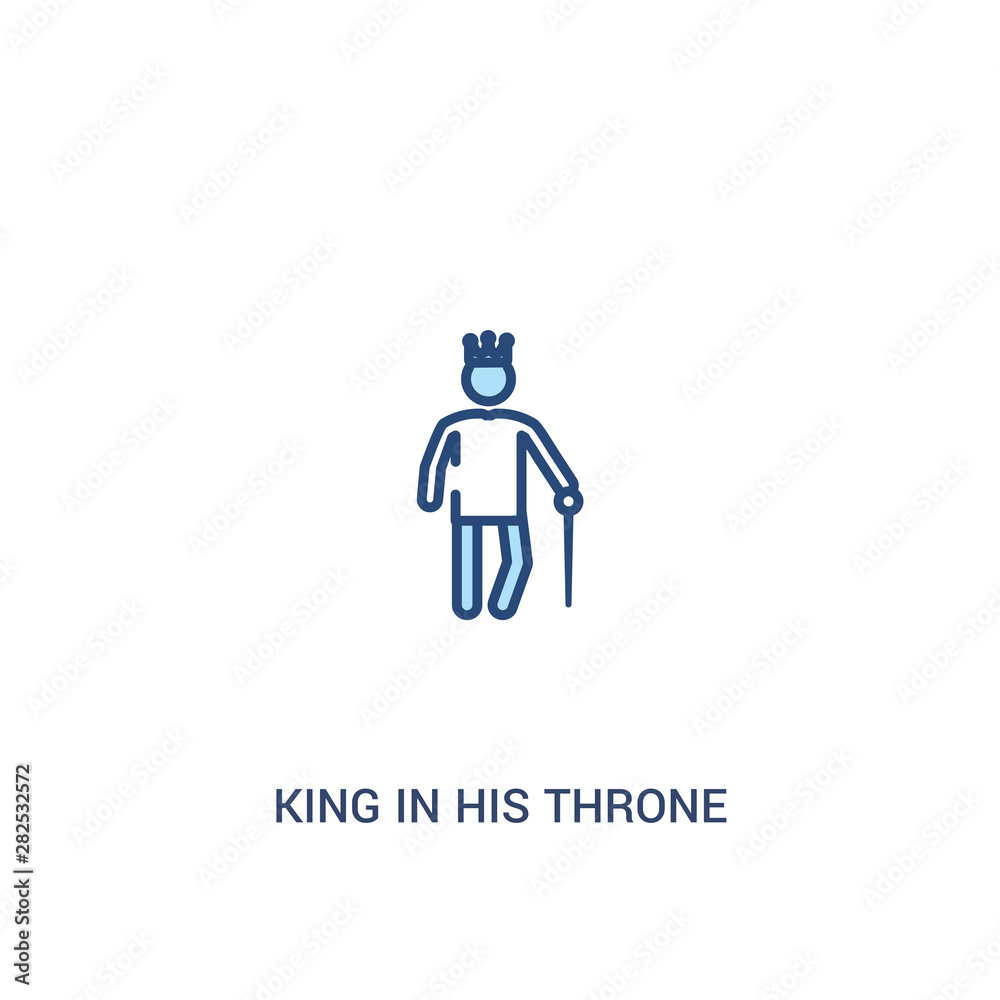 king in his throne concept 2 colored icon. simple line element illustration. outline blue king in his throne symbol. can be used for web and mobile ui/ux. king in his throne concept 2 colored icon. simple line element illustration. outline blue king in his throne symbol. can be used for web and mobile ui/ux.
