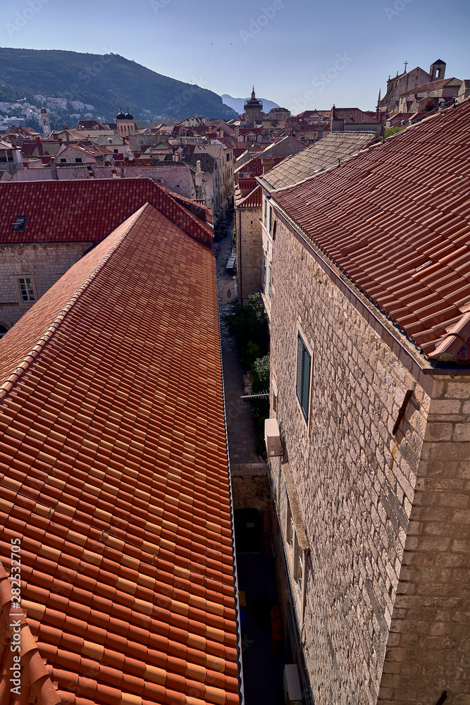 Panorama Dubrovnik Old Town roofs . Europe, Croatia Panorama Dubrovnik Old Town roofs . Europe, Croatia