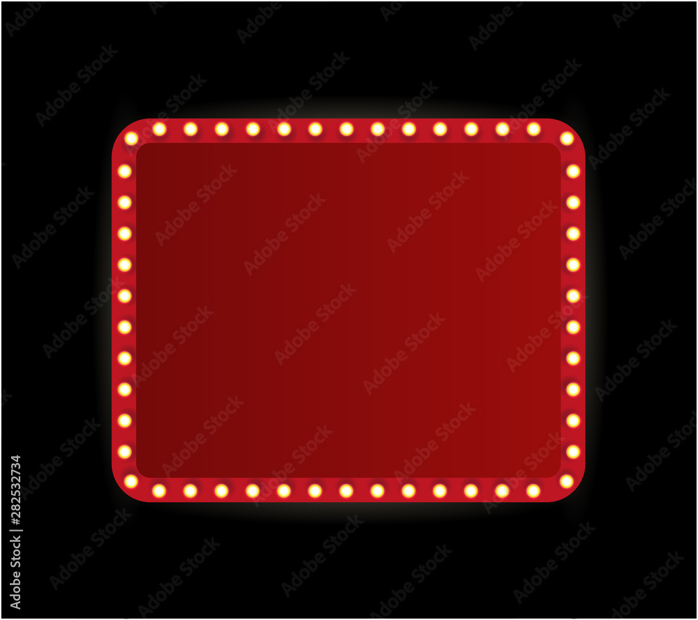 Theater marquee isolated on black background.